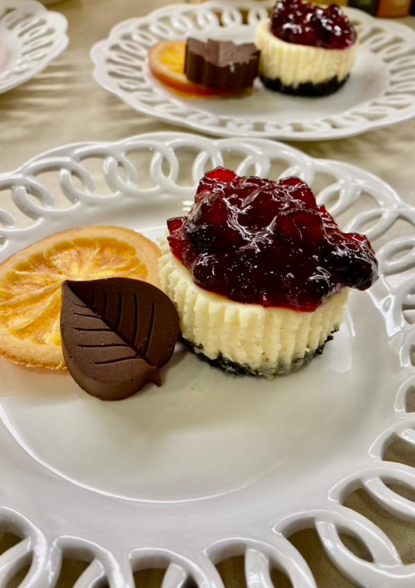 Individual Cheesecakes with Cranberry Compote