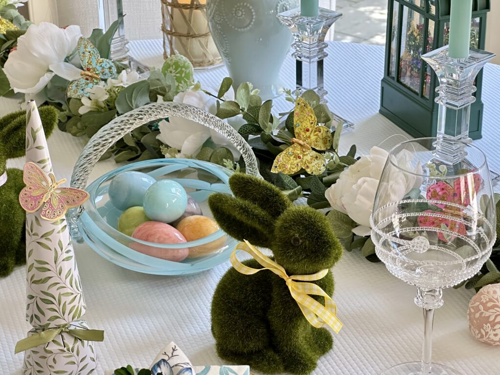 A Beautiful Easter Table Design with Bunnies and Butterflies