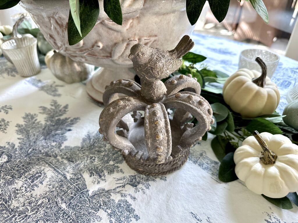 A French Country Blue and White Thanksgiving Day Table