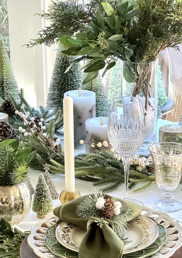 An Apline Forest Christmas Tablescape