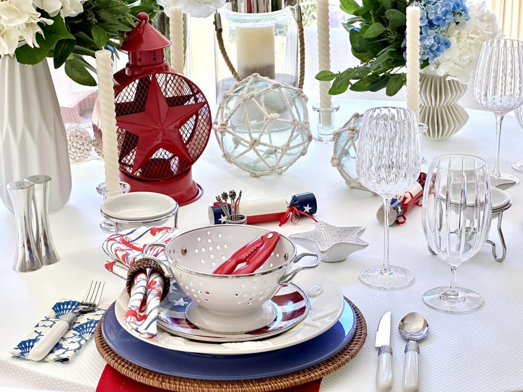 A Classic New England Style Fourth of July Table Design