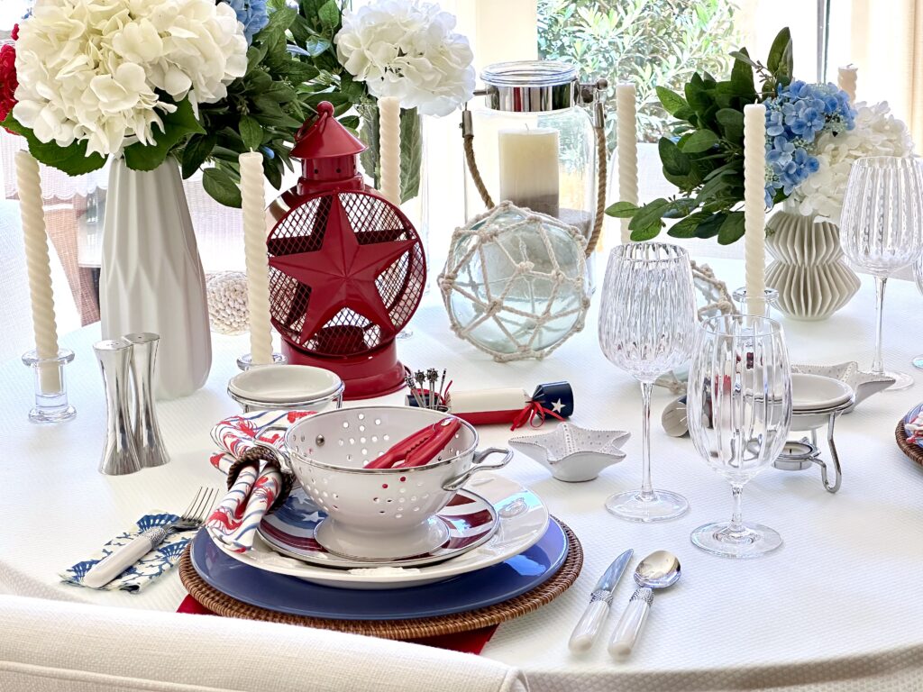 A Classic New England Style Fourth of July Table Design